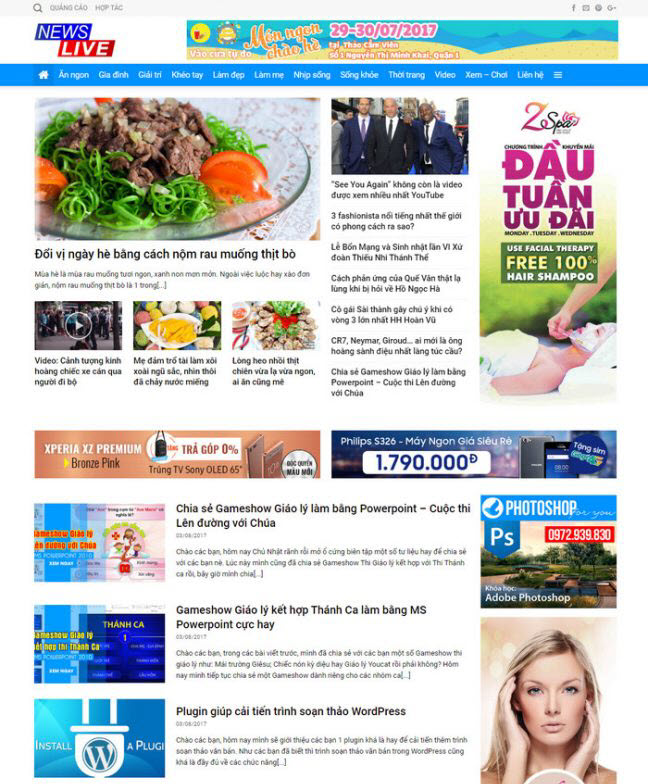 Theme wordpress tin tức blog M70