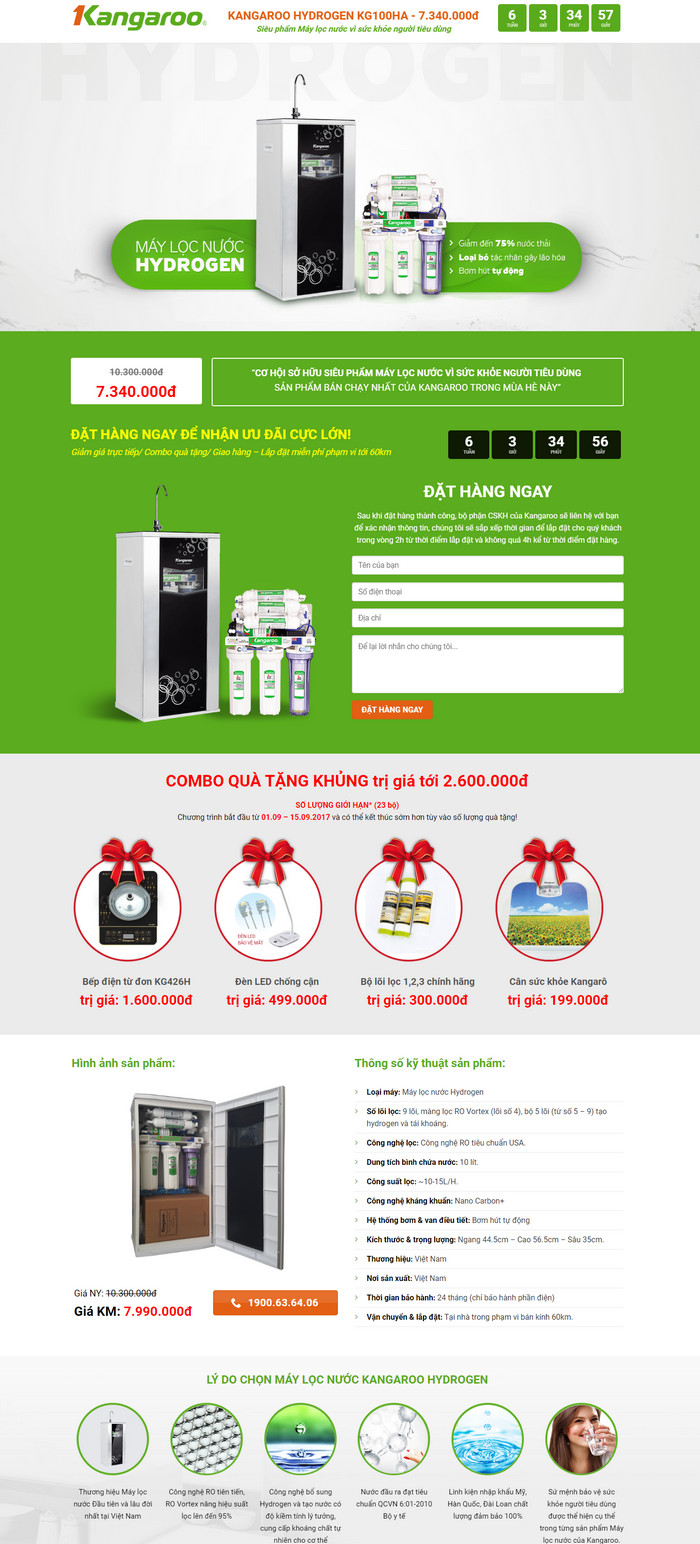 Theme WordPress bán hàng Máy Lọc Nước landing page M124