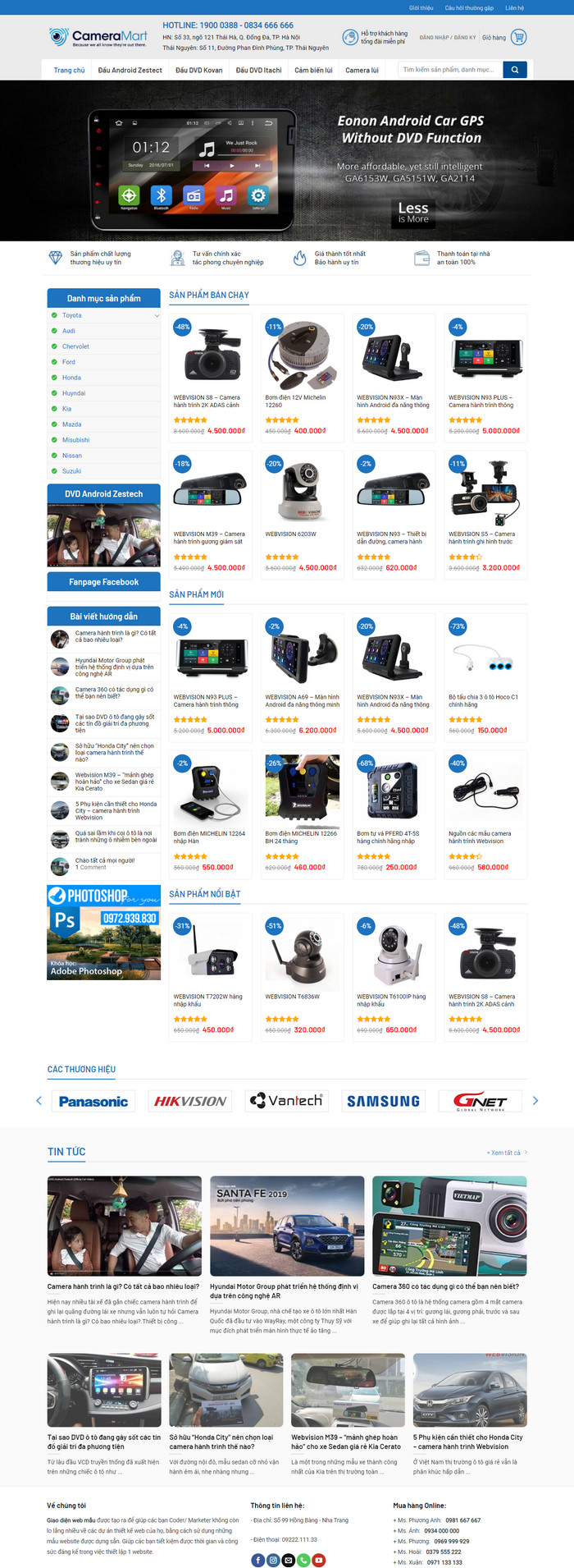 Theme WordPress bán Camera, Màn hình DVD M178