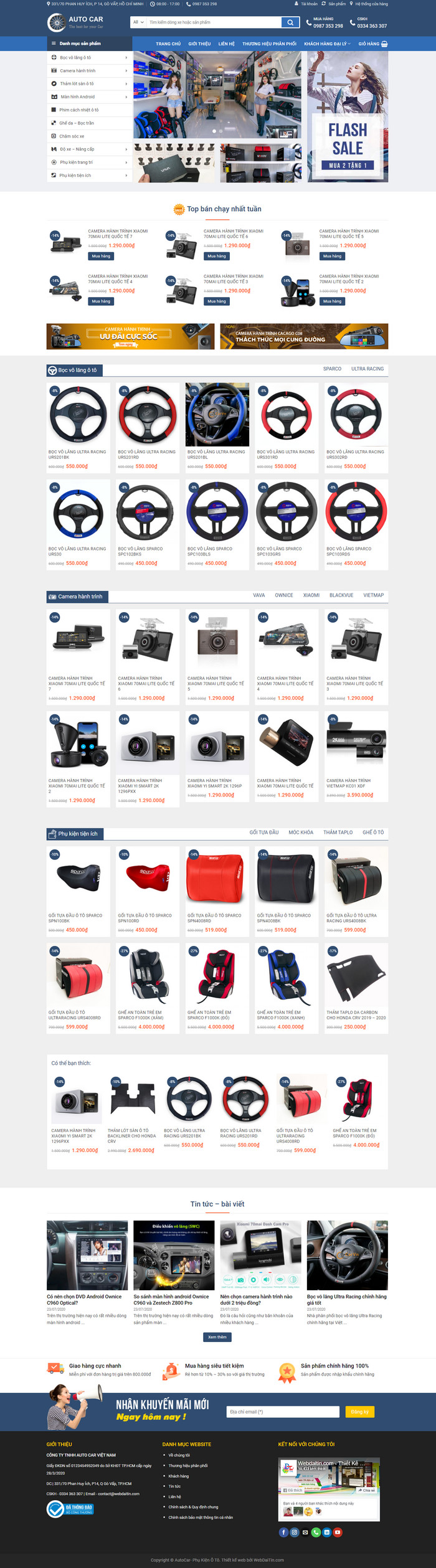 Theme WordPress bán hàng Phụ Kiện Ô Tô, Điện Tử M130