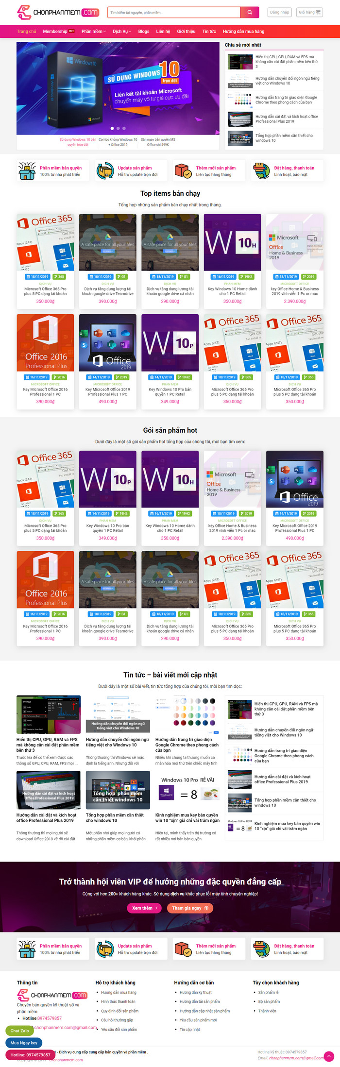 Theme WordPress bán Phần Mềm Ứng Dụng M164