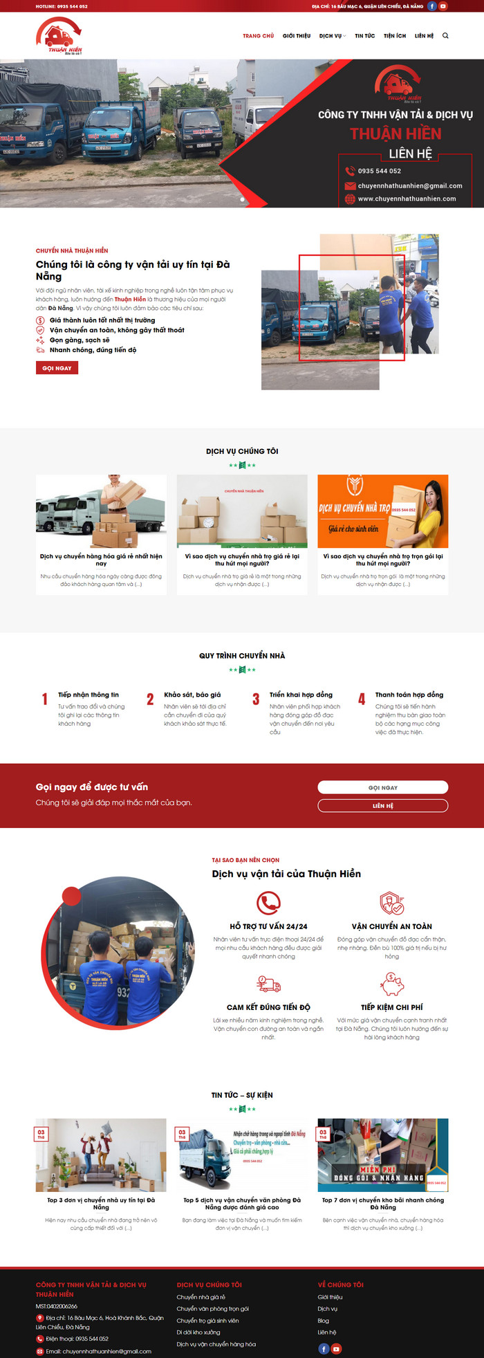Theme WordPress dịch vụ Chuyển Nhà M161
