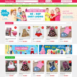 Theme Wordpress bán hàng thời trang trẻ em M199 hình 2