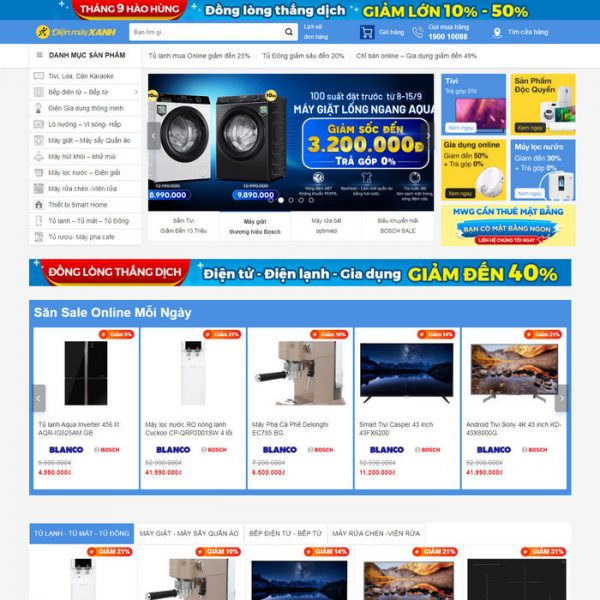 Mẫu website bán hàng Điện Máy Xanh